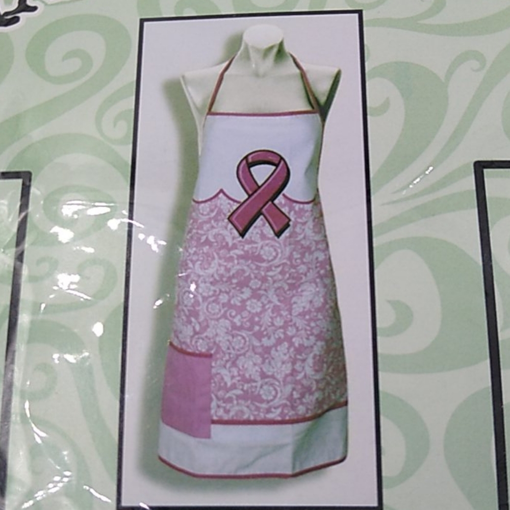 Spoontiques™️ Pink Ribbon Apron 26" X 30"
